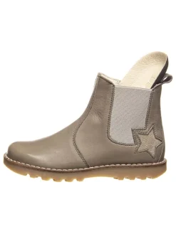 Leder-Chelsea-Boots in Grau