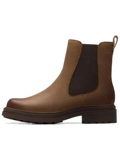 Leder-Chelsea-Boots in Hellbraun