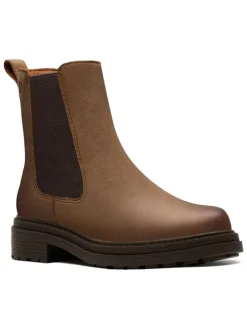 Leder-Chelsea-Boots in Hellbraun