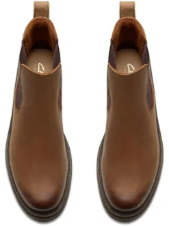 Leder-Chelsea-Boots in Hellbraun