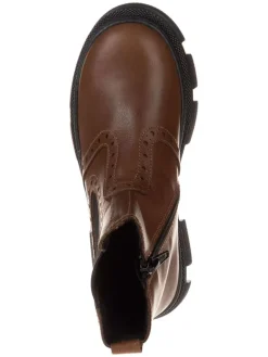 Leder-Chelsea-Boots in Hellbraun