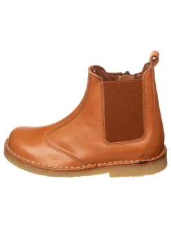 Leder-Chelsea-Boots in Hellbraun