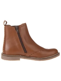 Leder-Chelsea-Boots in Hellbraun