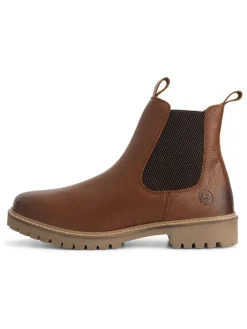 Leder-Chelsea-Boots in Hellbraun