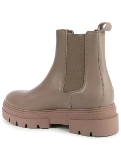 Leder-Chelsea-Boots in Hellbraun