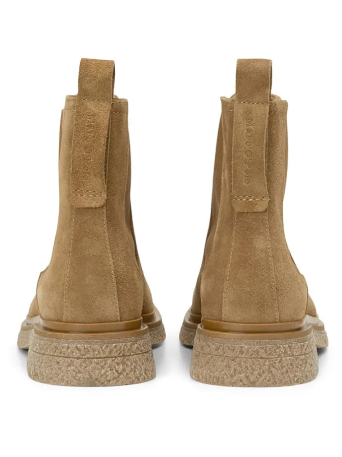 Leder-Chelsea-Boots in Hellbraun