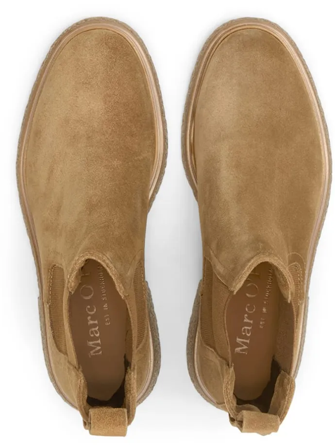 Leder-Chelsea-Boots in Hellbraun