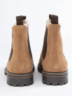 Leder-Chelsea-Boots in Hellbraun