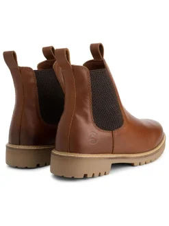 Leder-Chelsea-Boots in Hellbraun