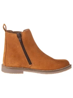 Leder-Chelsea-Boots in Hellbraun