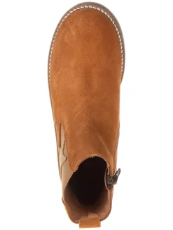 Leder-Chelsea-Boots in Hellbraun