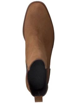 Leder-Chelsea-Boots in Hellbraun