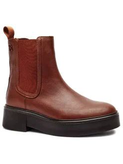 Leder-Chelsea-Boots in Hellbraun