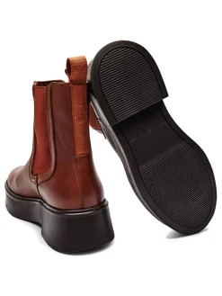 Leder-Chelsea-Boots in Hellbraun