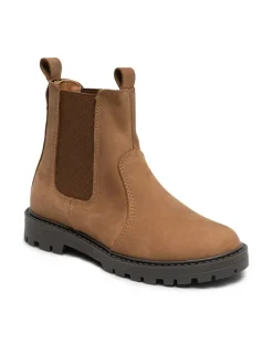 Leder-Chelsea-Boots in Hellbraun