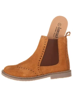 Leder-Chelsea-Boots in Hellbraun