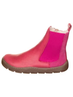 Leder-Chelsea-Boots in Pink