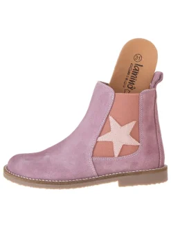 Leder-Chelsea-Boots in Rosa
