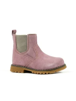 Leder-Chelsea-Boots in Rosa