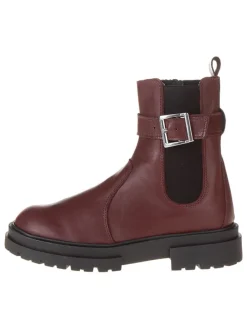 Leder-Chelsea-Boots in Rot