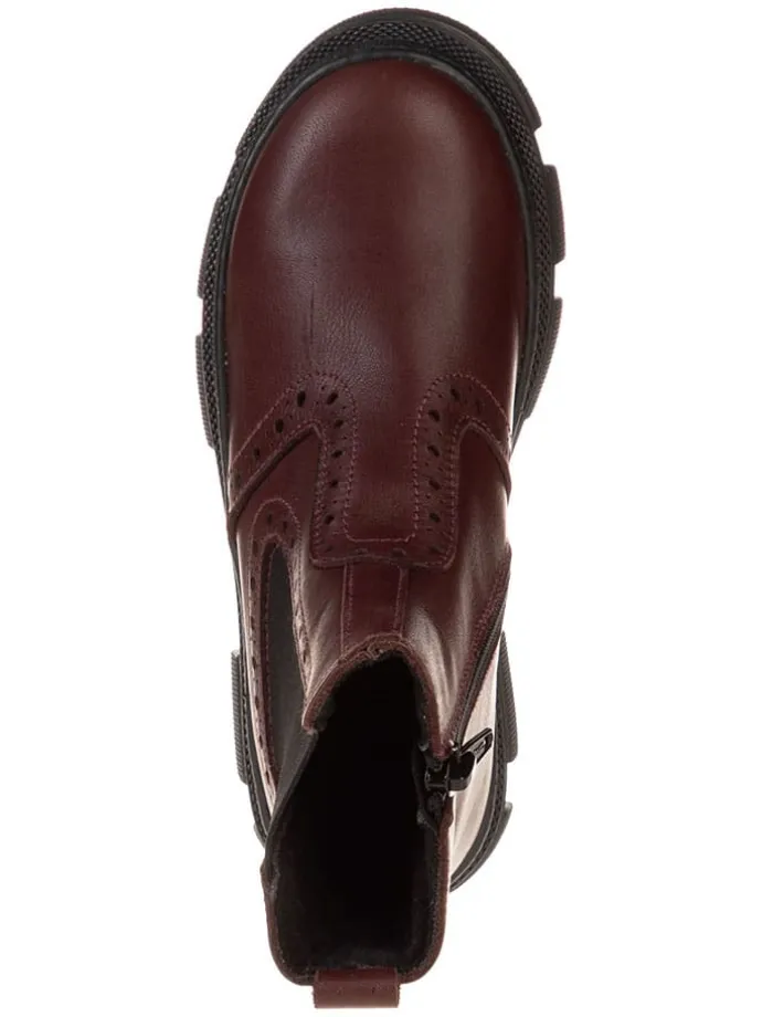 Leder-Chelsea-Boots in Rot