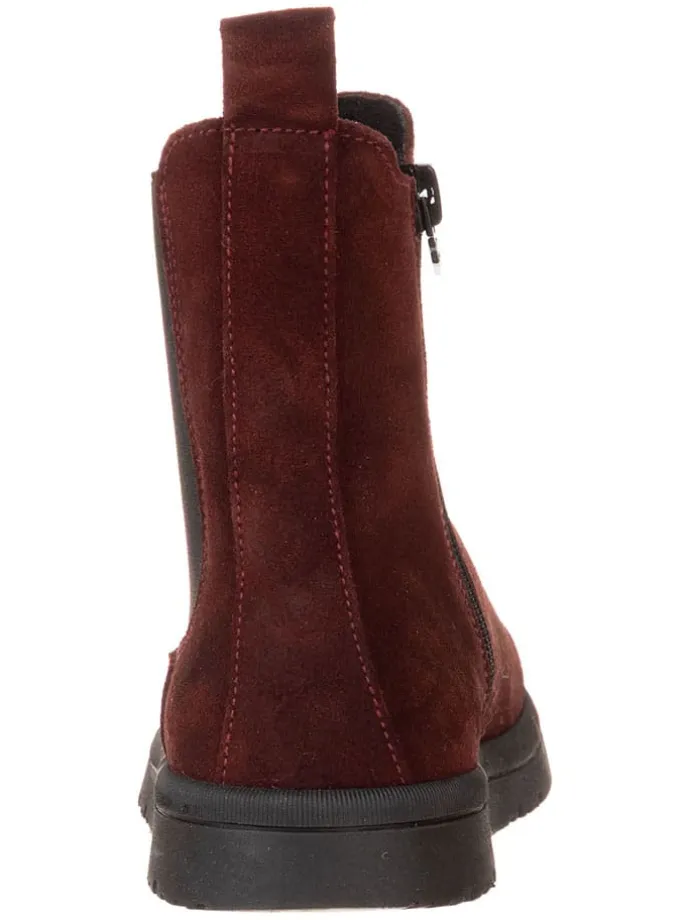 Leder-Chelsea-Boots in Rot