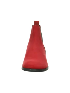 Leder-Chelsea-Boots in Rot