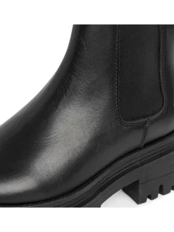 Leder-Chelsea-Boots in Schwarz