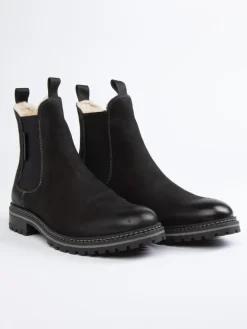 Leder-Chelsea-Boots in Schwarz