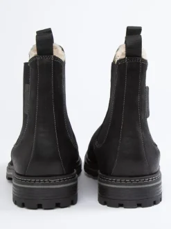 Leder-Chelsea-Boots in Schwarz