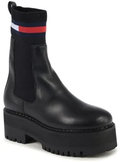 Leder-Chelsea-Boots in Schwarz