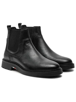Leder-Chelsea-Boots in Schwarz