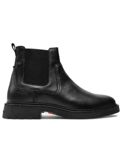 Leder-Chelsea-Boots in Schwarz