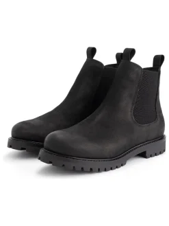 Leder-Chelsea-Boots in Schwarz