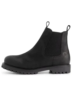 Leder-Chelsea-Boots in Schwarz