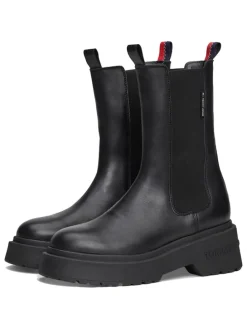 Leder-Chelsea-Boots in Schwarz