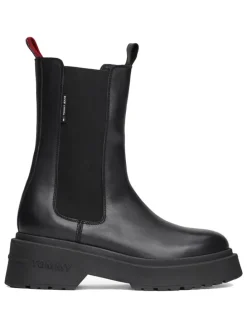 Leder-Chelsea-Boots in Schwarz