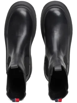 Leder-Chelsea-Boots in Schwarz