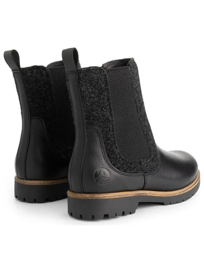 Leder-Chelsea-Boots in Schwarz