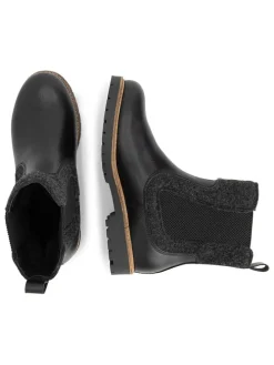 Leder-Chelsea-Boots in Schwarz