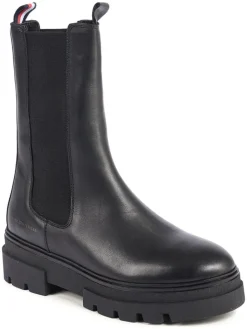 Leder-Chelsea-Boots in Schwarz