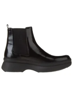 Leder-Chelsea-Boots in Schwarz