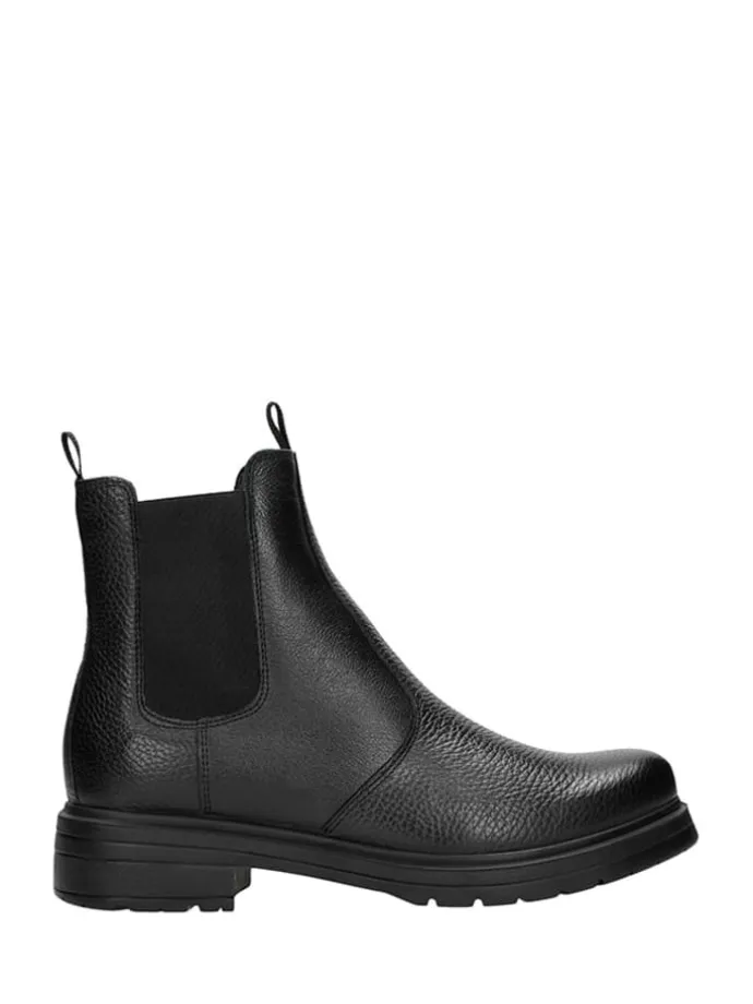 Leder-Chelsea-Boots in Schwarz