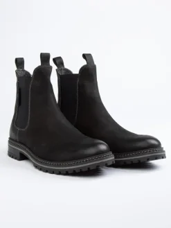 Leder-Chelsea-Boots in Schwarz
