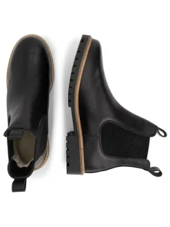 Leder-Chelsea-Boots in Schwarz