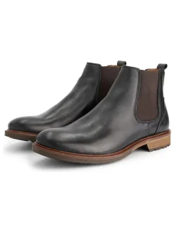 Leder-Chelsea-Boots in Schwarz