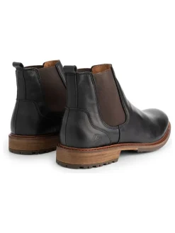 Leder-Chelsea-Boots in Schwarz