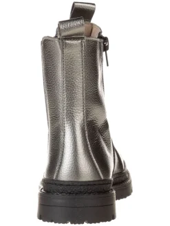 Leder-Chelsea-Boots in Silber