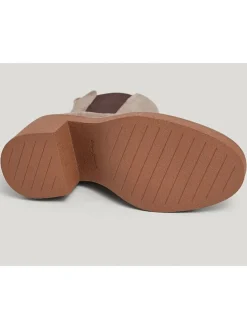 Leder-Chelsea-Boots in Taupe