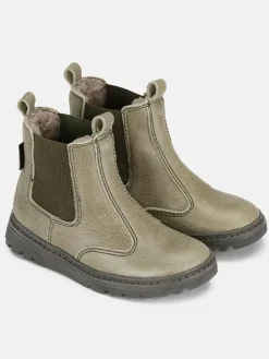 Leder-Chelsea-Boots "Jayden" in Khaki
